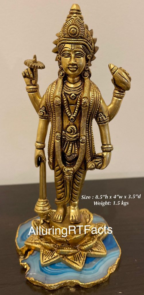 8.5 Inch Vishnu With Antique Finish