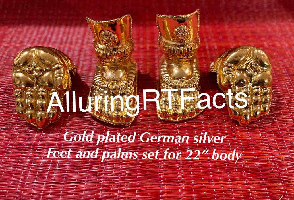 Gold Plated German Silver Feet & Palms Set For 22 Inch Body